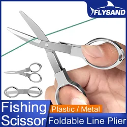 FLYSAND 접는 안전 가위 편안한 아연 합금 그립 샤프 스테인레스 스틸 블레이드 안전 휴대용 여행 여행 가위