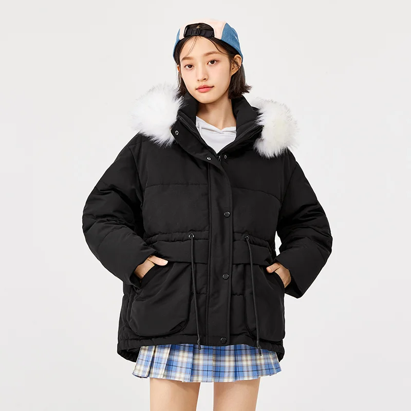 SEMIR Cotton-Padded Jacket Women Korean Winter Jacket Thickened Tooling New Three-Proof Loose Padded Cold-Proof Winter 2021