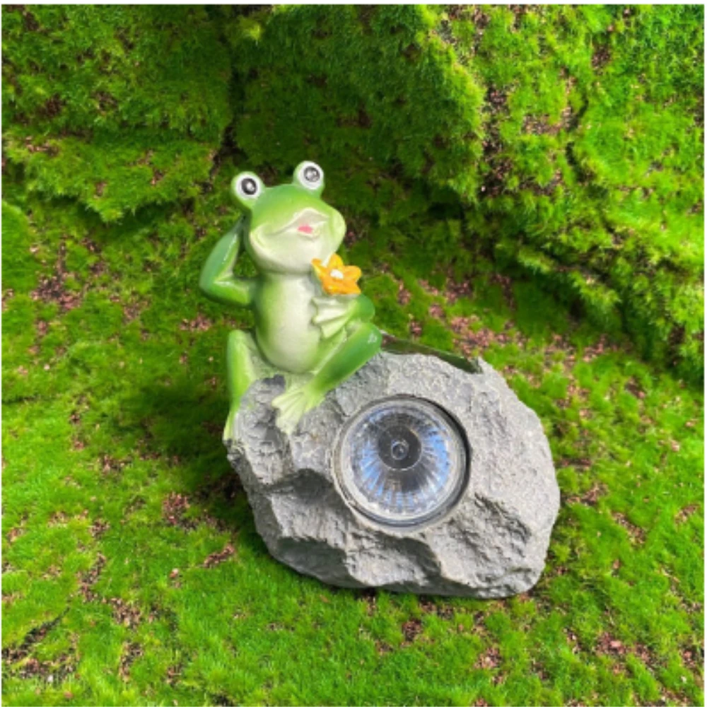 

Solar LED Light Lifelike Frog Resin Statue Figurine Craft Landscape Outdoor Ornament Jardin Yard Lawn Decor