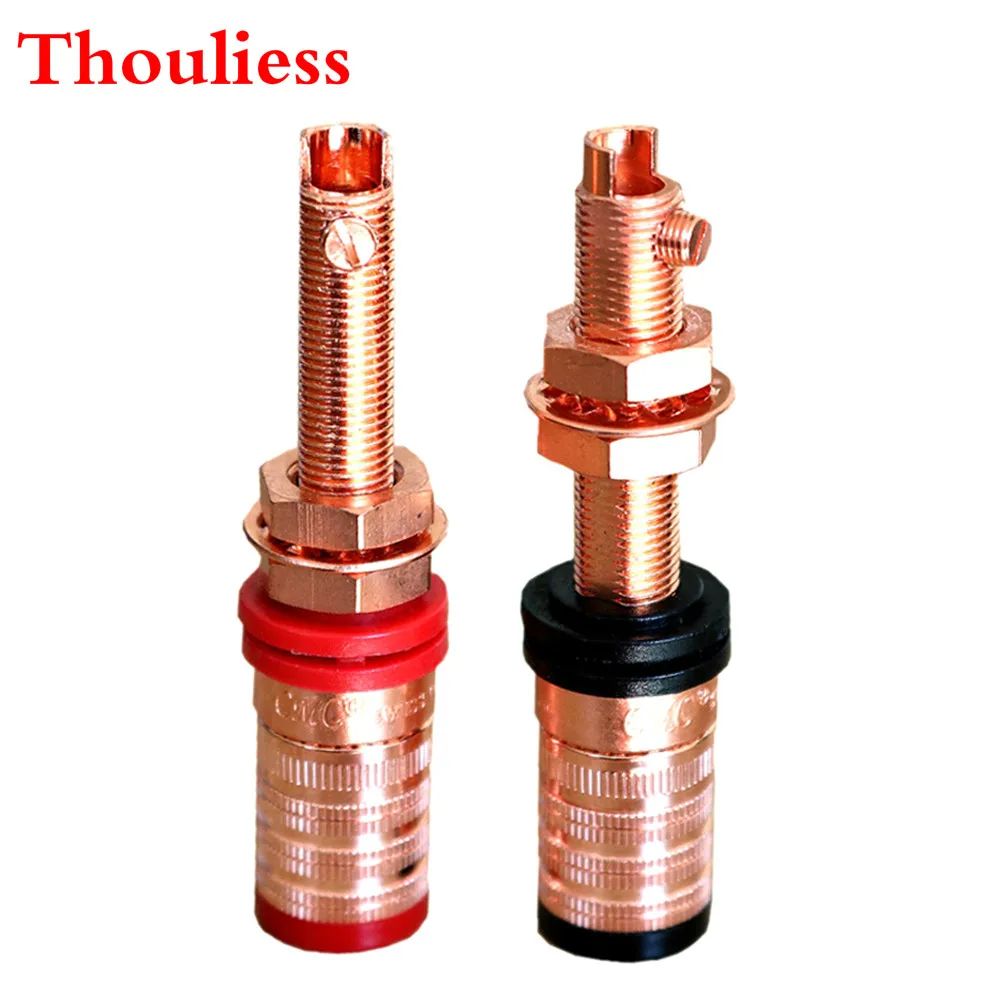 

Thouliess 4pcs Hi-End CMC 858LCU CMC Terminals Red Black Connector HiFi Amplifier Terminal Binding Post shaft Speaker