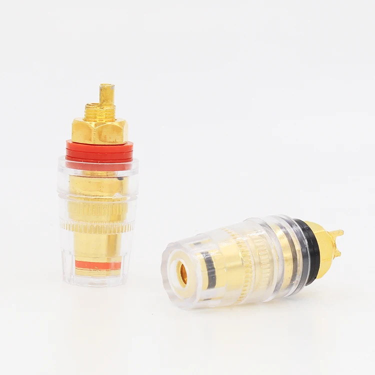 Audiocrast BP004 Trong Suốt Viền Mạ Vàng 5Mm 5 Cách Liên Kết Bài Ngắn Ren Thiết Bị Đầu Cuối Cho Loa CD Âm Thanh đắc