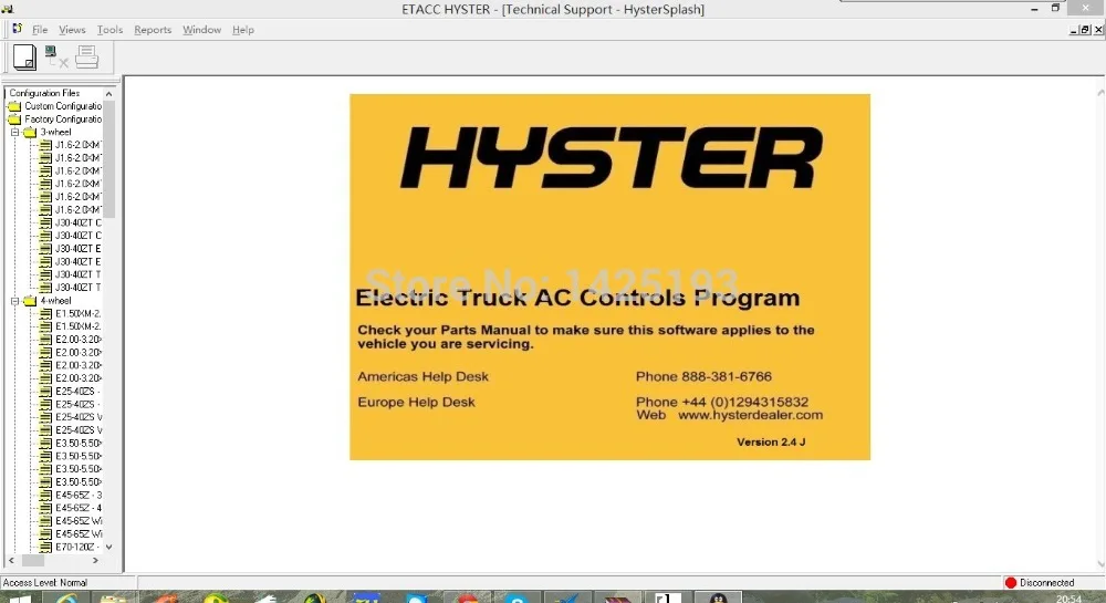 

Hyster Electric Truck AC Controls Program ETACC v2.4K