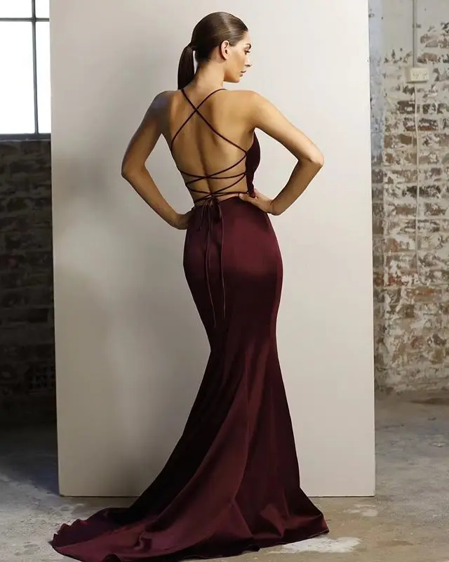 Elegante borgonha vestido de dama de honra com decote em v vestido de festa de casamento convidado espaguete cinta vestidos de dama de honra robe demoiselle d honneur