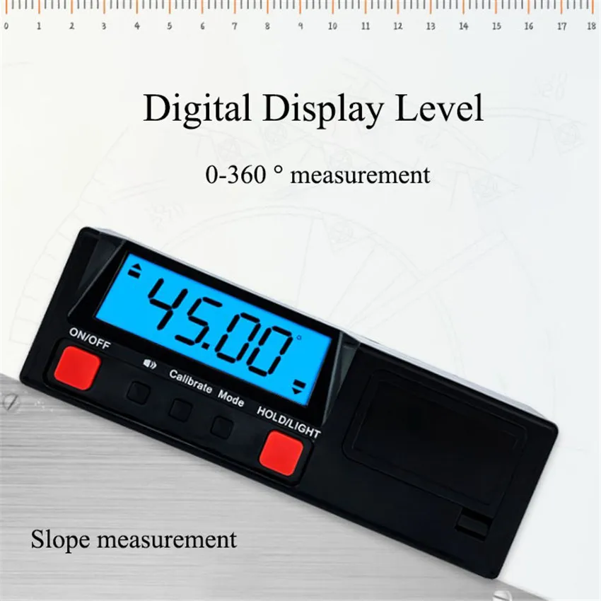 360 Degree Electronic Digital Protractor Box LCD Display Angle Ruler  High Precision Magnetic Level Angle Gauge Measuring Tools