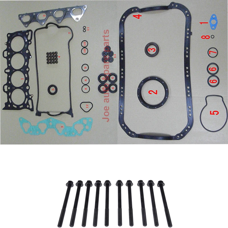 D14Z1 D14Z2 D15Z3 D15Z6 D15Z8 D16W1 D16Y2 D16Y5 D16Y6 D16Y7  Full gasket  kit cylinder head bolt  for Honda CIVIC CRX Mk HR-V