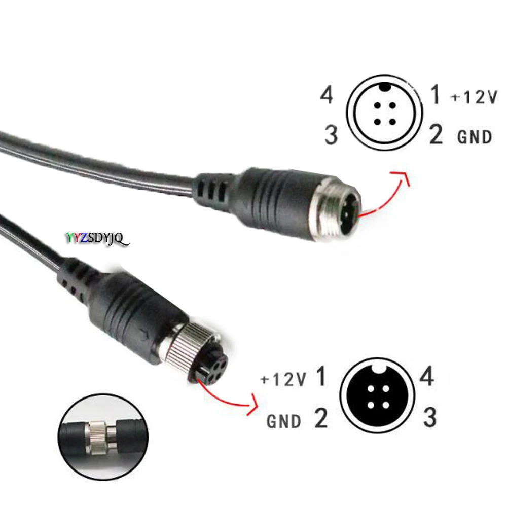 4 Pin otomobil araç kamyon otobüs Video dikiz kamera uzatma kablosu bahar kablosu 5/6/8/10 M evrensel havacılık kablosu