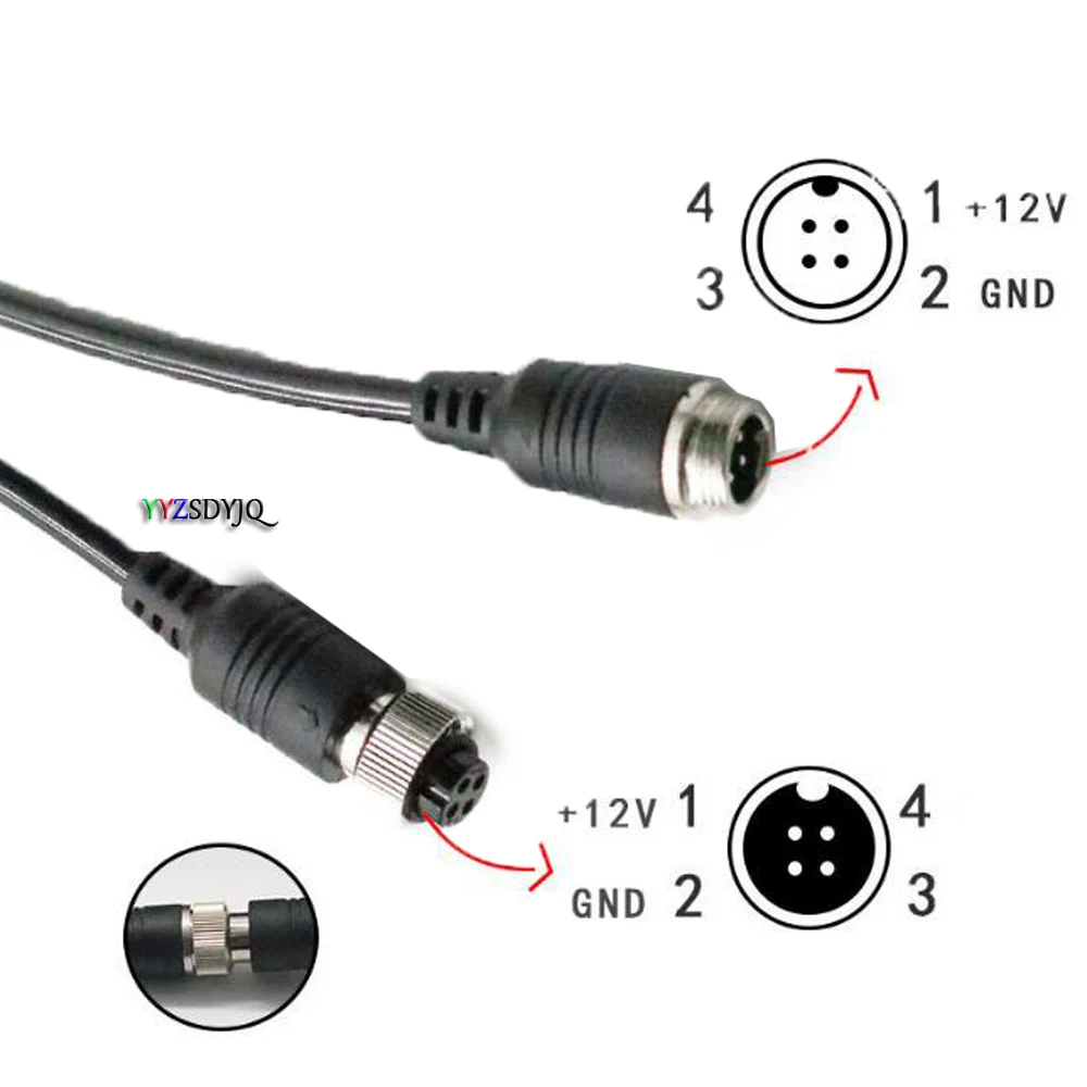 4 Pin Auto Fahrzeug Lkw Bus Video Rückansicht Kamera Verlängerungskabel Frühling Kabel 5/6/8/10 M für Universal Luftfahrt kabel