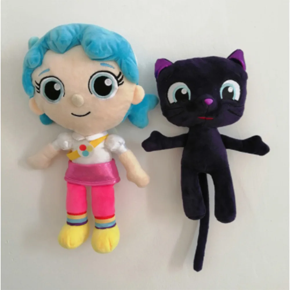 Muñecas de peluche de Aurora True and The Rainbow Kingdom, Gato púrpura bardleby, juguetes suaves para niños, regalo para niños, 25cm