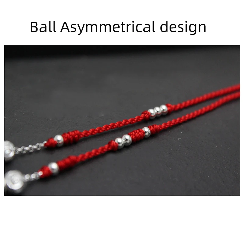 La Monada Six Lucky Bead Red Thread For Hand 925 Sterling Silver Bracelet Red Thread String Rope Bracelets For Women Silver 925