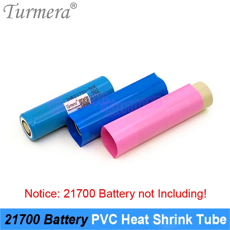 Turmera 100Pieces 21700 Battery PVC Heat Shrink Tube Wrap 35*78mm for Flashlight or Electric Cigarette 21700 Lithium Battery Use