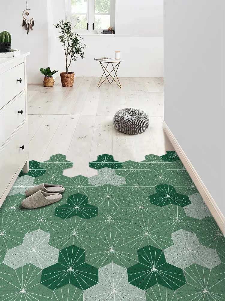 Extra Durable Front Door Mat Green Plaid Rugs Entry Non-Slip Waterproof Doormat Outdoor Indoor Easy Clean Rug Entryway Carpet