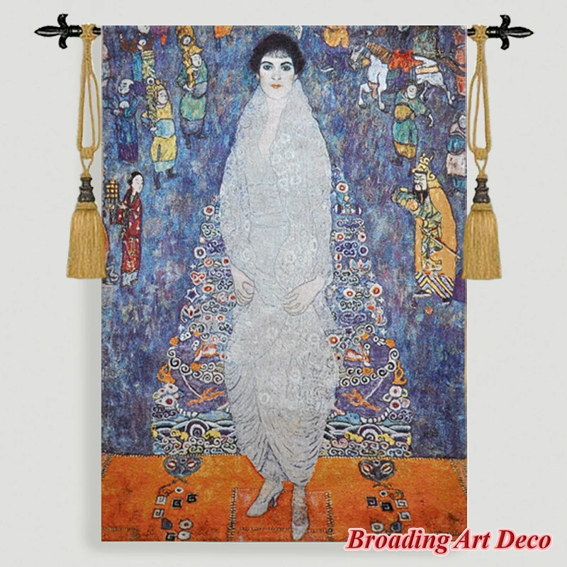 

Gustav Klimt Portrait of Baroness Tapestry Wall Hanging Jacquard Weave Gobelin Home Art Decoration Cotton 100% Big Size 140x96cm