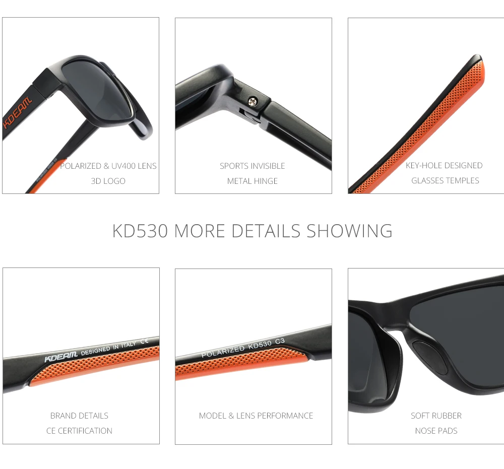 KDEAM Neue Polarisierte Sonnenbrille der Männer Platz Im Freien Photochrome Sonnenbrille Frauen Nicht-Slip Nase Pad Volle Zubehör Enthalten – Detail 7