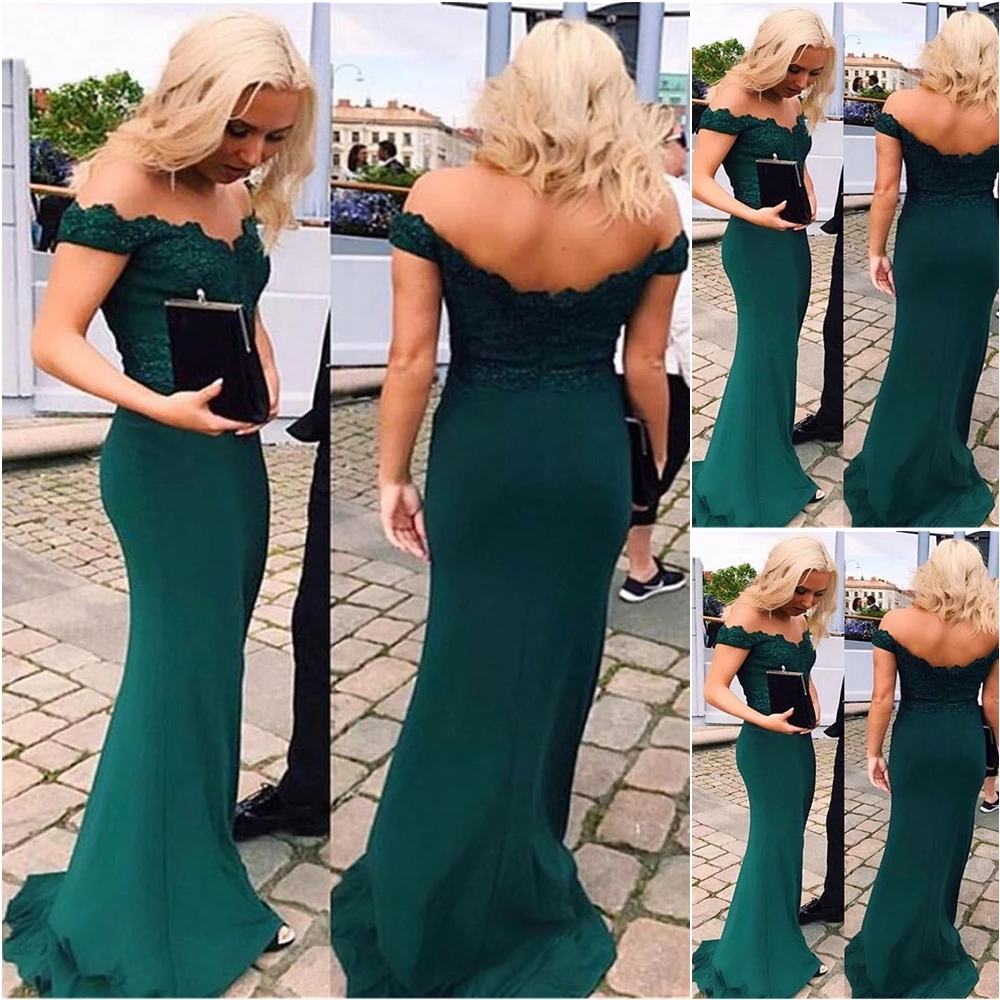 

Mermaid Dress Prom Party Gown V-Neck NONE Train Bridesmaid Dresses Applique Gown Lace Chiffon Formal Dresses