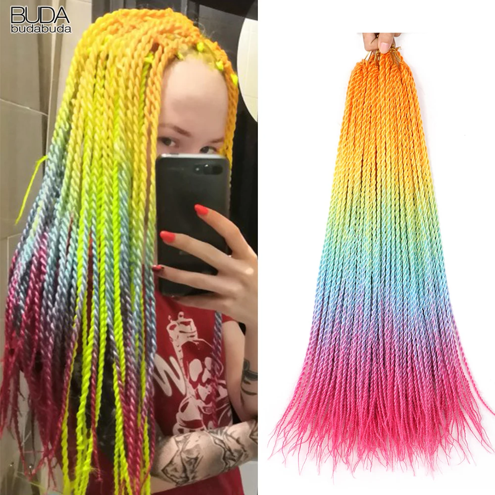 24 Cal Senegalese Twist Hair syntetyczne włosy warkocze szydełkowe w stylu Ombre przedłużanie włosów cienkie Senegal twisty szydełkowe warkocze