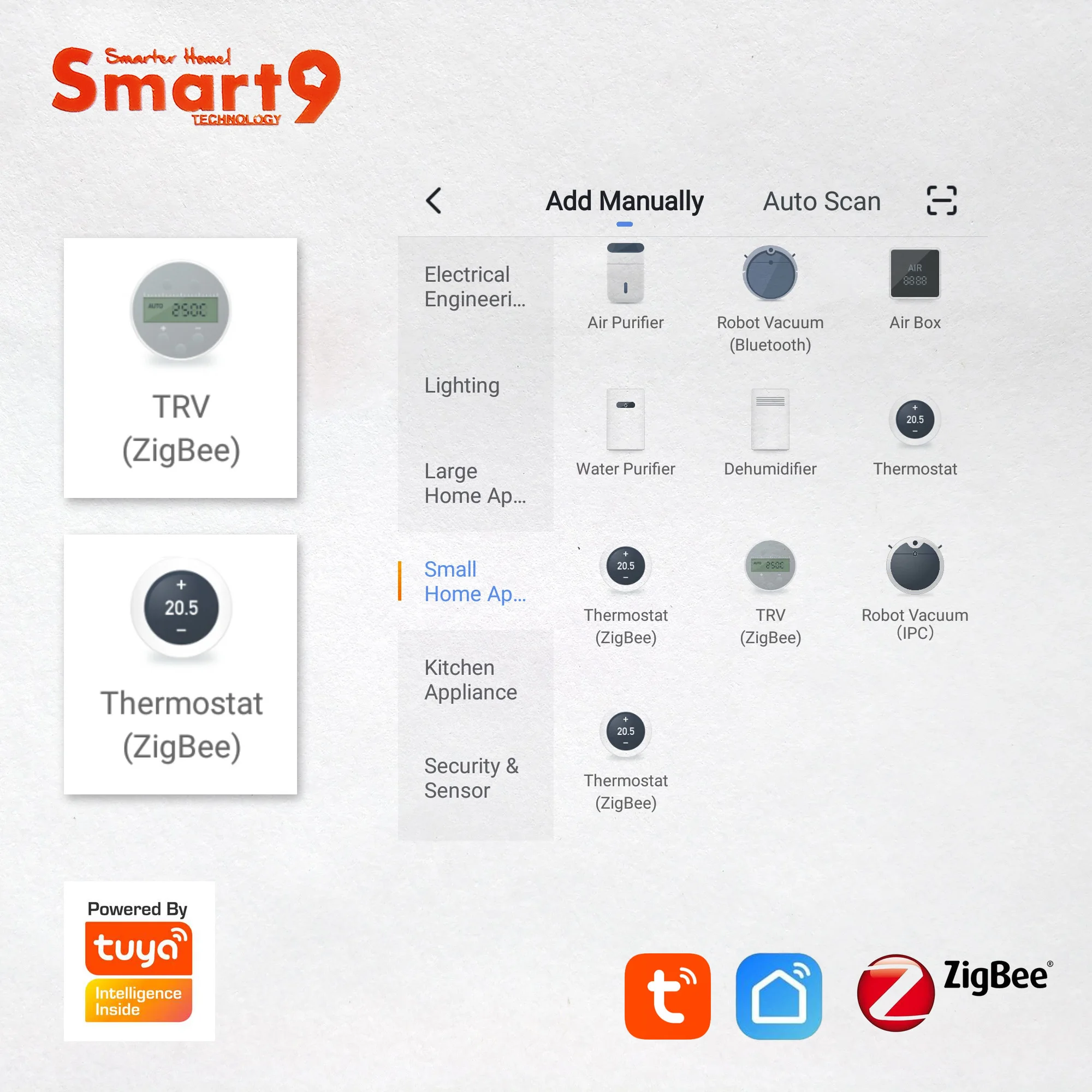 

Smart9 ZigBee Radiator Thermostat Working with TuYa ZigBee Hub, TRV with Battery Powered, Remote Control by Smart Life App