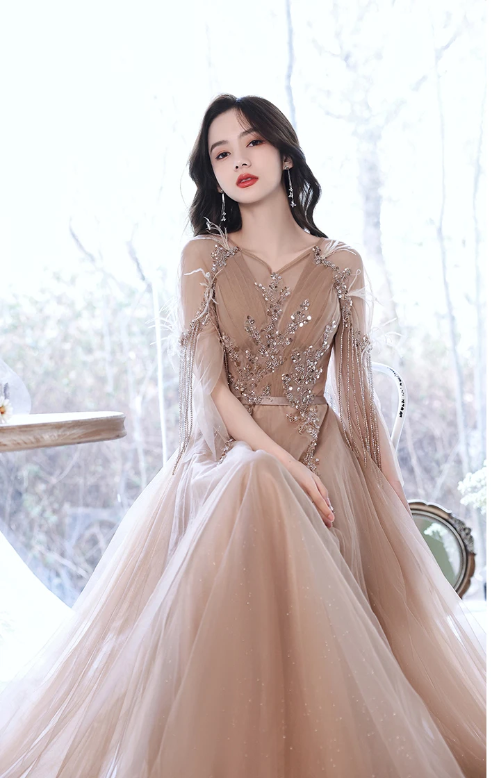 tassels sleeve beading feather Vneck fairy court ball gown royal Medieval Renaissance Victorian dress Belle ball