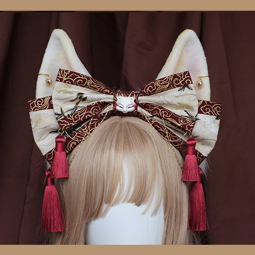 새로운 손으로 만든 작업 늑대 폭스 늑대 귀 Hairhoops Headwear Bow X 늑대 귀 Hairhoops Headwear Bow Accessories