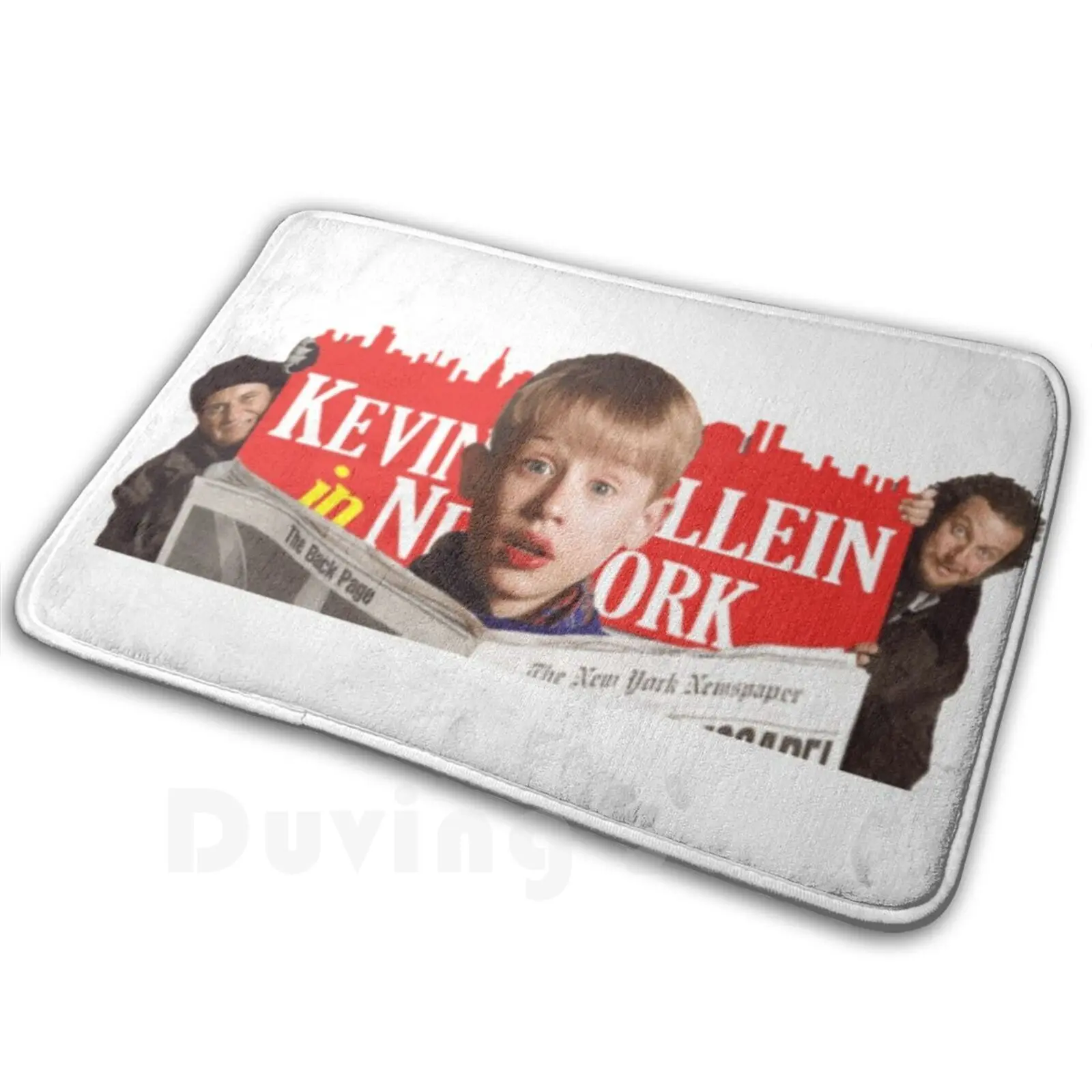 Kevin Mccallister Alfombra Alfombra Cojín Suave Kevin Mccallister Solo en casa Nueva York Mamá Shock Face Mi Pobre Angelito