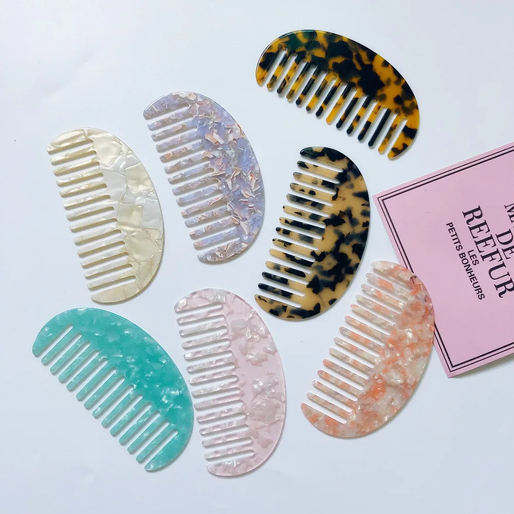 Fashion Acetate Hair Combs Comfortable Tortoise Shell Hairdressing Comb Hair Cutting Brush Hair Styling Travel Accessories