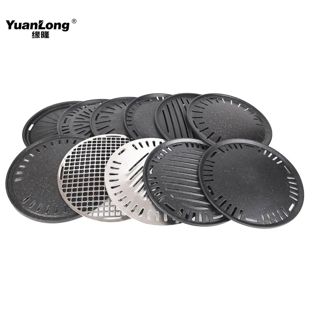 Korean medical stone barbecue dish round commercial barbecue grill roasting pan plate non-stick BBQ frying pan 29.5cm