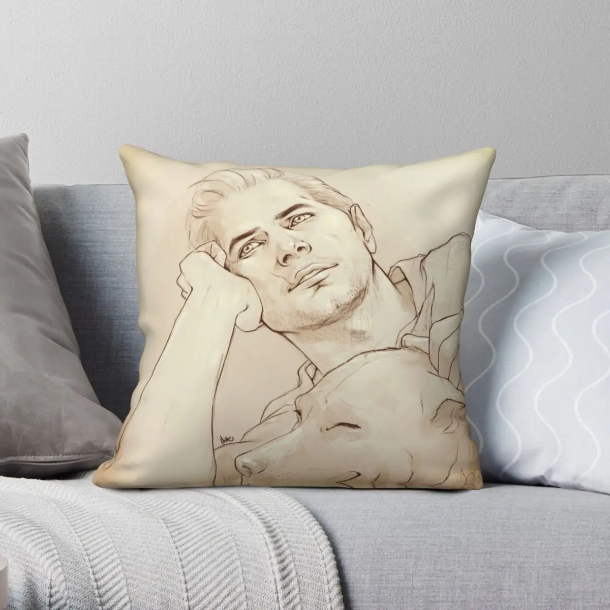 

Looking At Her DreamyCullen Square Pillowcase Polyester Linen Velvet Creative Zip Decor Pillow Case Sofa Seater Cushion Cover