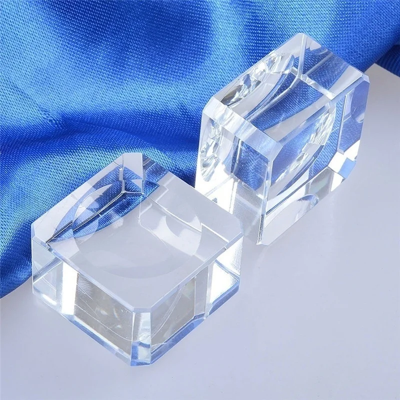 1Pcs Glass Square Dimple Crystal Ball Display Base Table Holder Stand Home Decor Ornaments Sphere Paperweight Decorative Balls