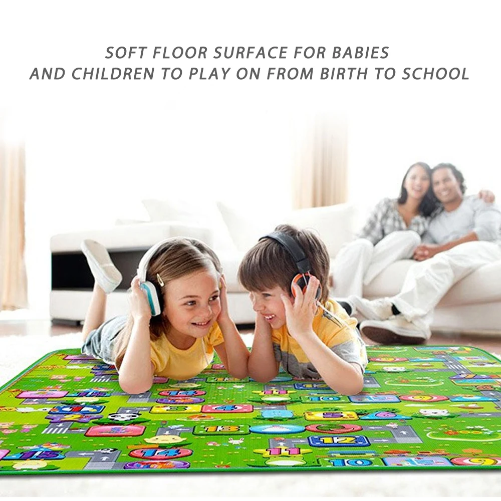 Baby Play Mat 0.5cm Thick Foam Foldable Crawling Mat Double Surface Baby Carpet Rug Developing Mat Children Floor Game Playmat