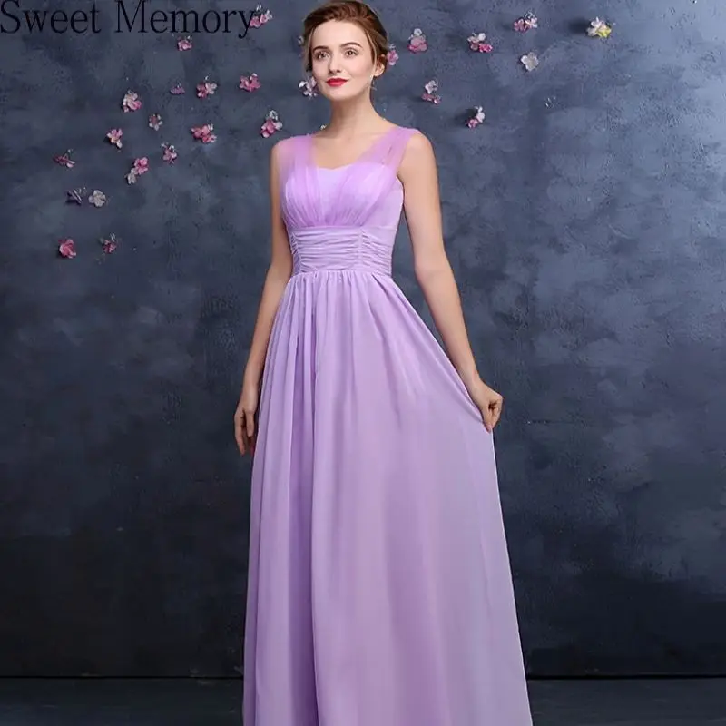 Custom Made Size Color Chiffon Mint Green Champagne Pink Royal Blue Lilac Bridesmaid Dresses Long Wedding Party Dress Prom Gown