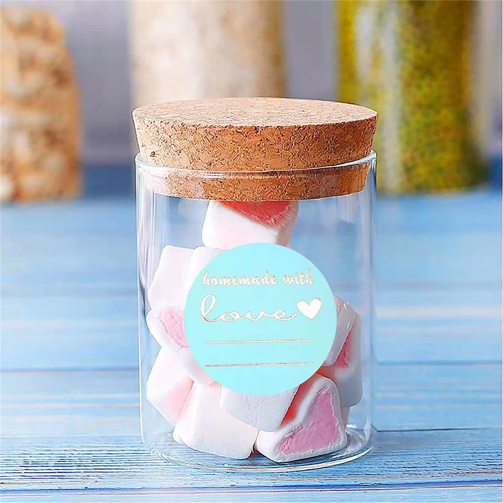 500 قطعة اليدوية مع الحب ملصقات الوردي الأزرق التسمية ملصقات الزفاف تسمية الطرف الديكور المغلف ختم القرطاسية ملصقات