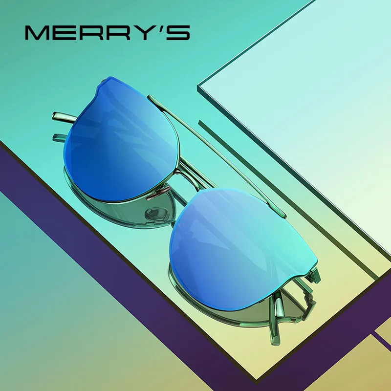 MERRYS DESIGN Women Luxury Brand Cat Eye Sunglasses Ladies Fashion Twin-Beams Sun glasses UV400 Protection S8089N