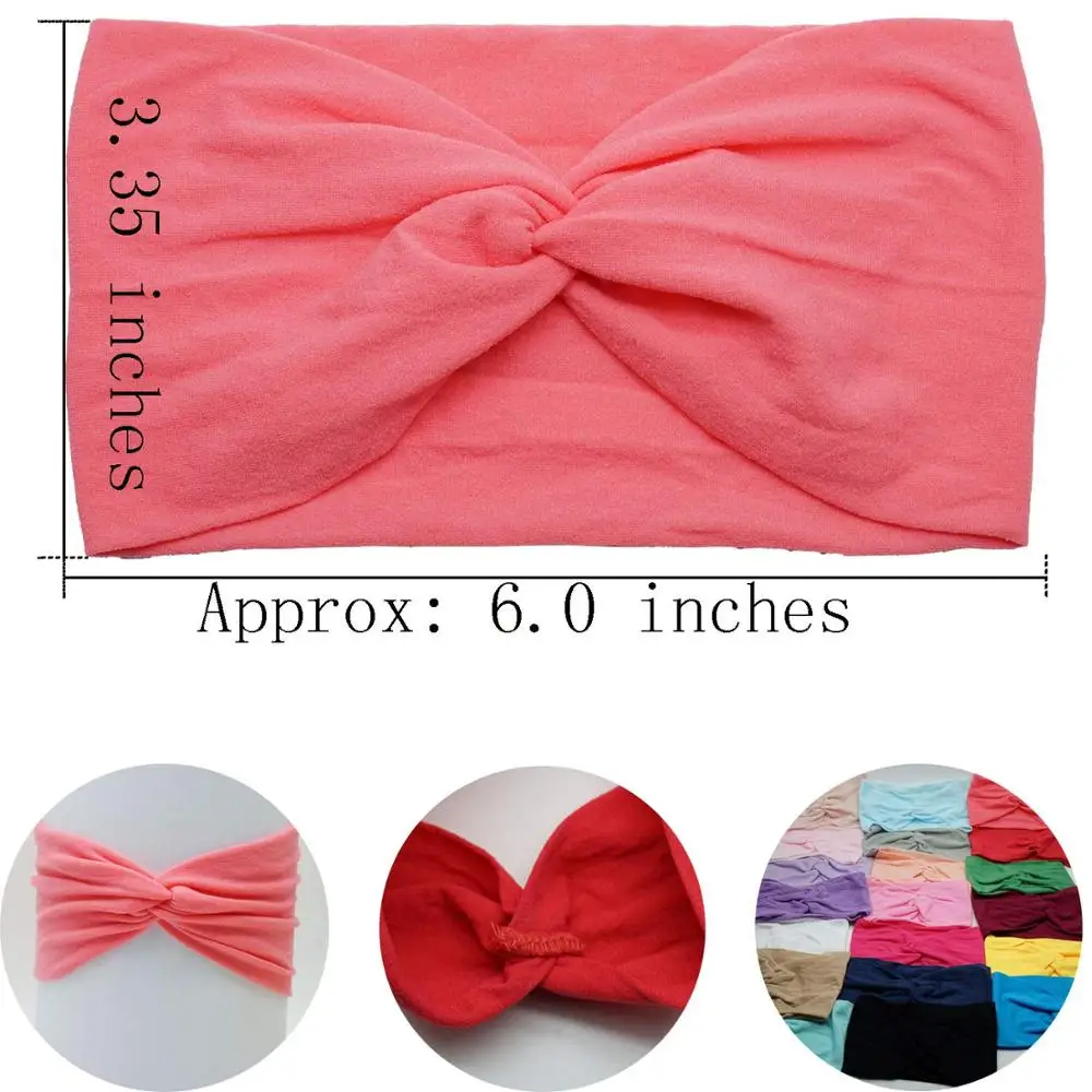 10 Pcs Super Soft Nylon Headbands Elastic Hair Bands for DIY Hair Accessories for Newborn, Toddler and Kids