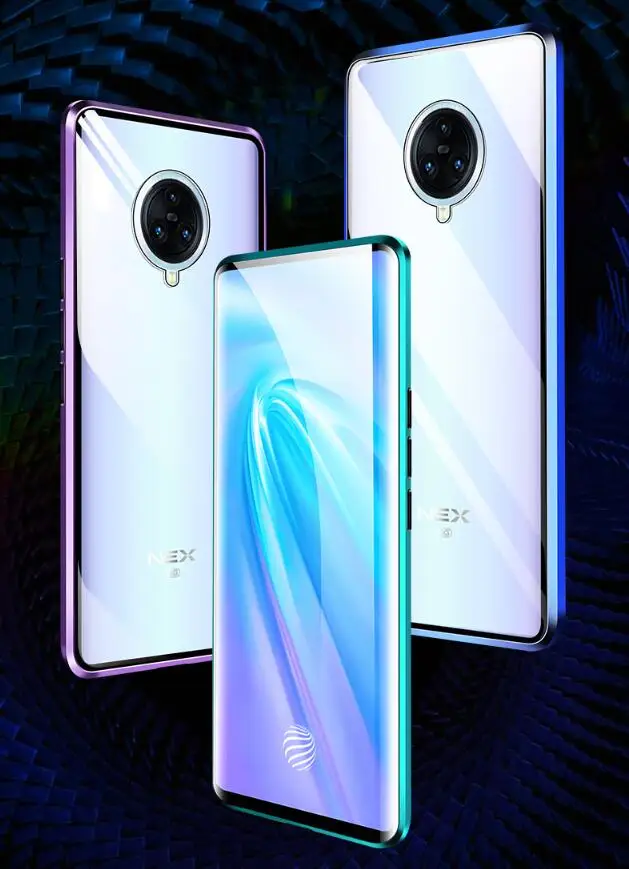 

Vivo Nex 3 Magnetic Case 360 Front+Back double-sided Tempered Glass Case For Vivo Nex 3S Metal Bumper Case