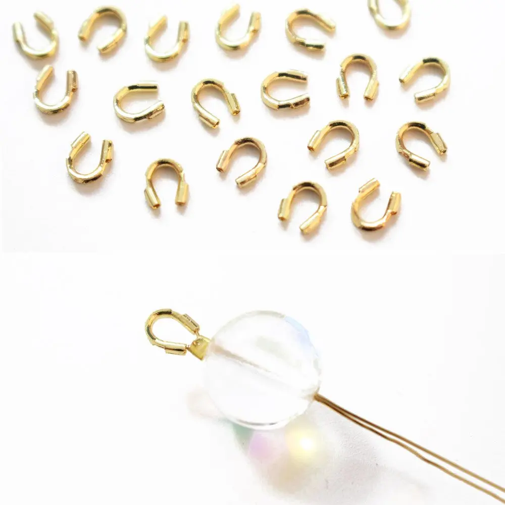 40PCS Jewelry Findings Making Supplies 18k Gold Plated Horseshoe Buckle U-shaped End Buckle DIY Handmade Copper Accessories