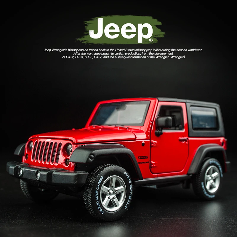 1:32 Jeeps Wrangler Rubicon Alloy Model Car Diecasts High Simulation Exquisite Off-road Vehicles Model Collection Childrens Gift