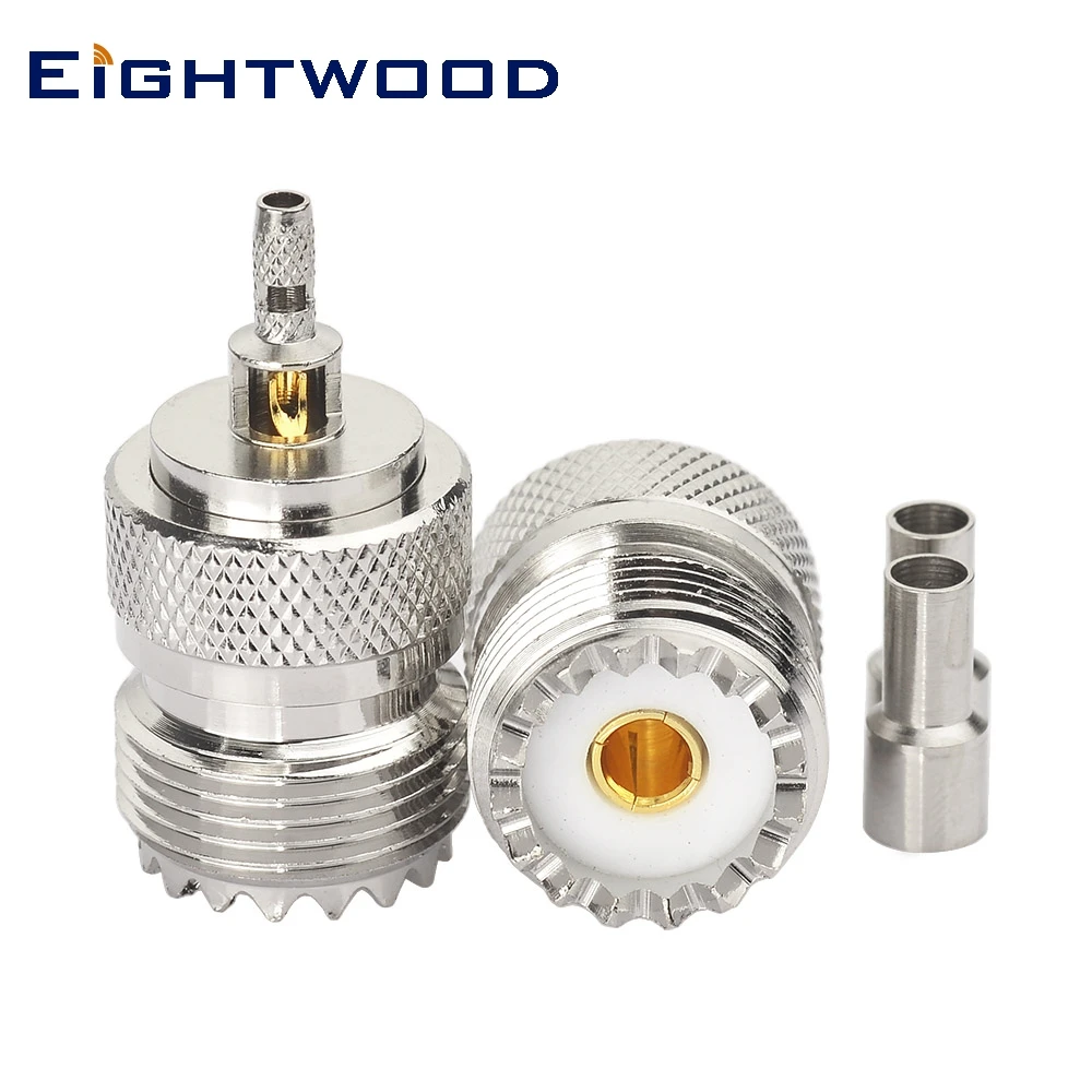 

Eightwood 2PCS UHF/SO239 Jack Female RF Coaxial Connector Adapter Crimp LMR-100 RG174 RG316 Cable for Baofeng Antennas Military