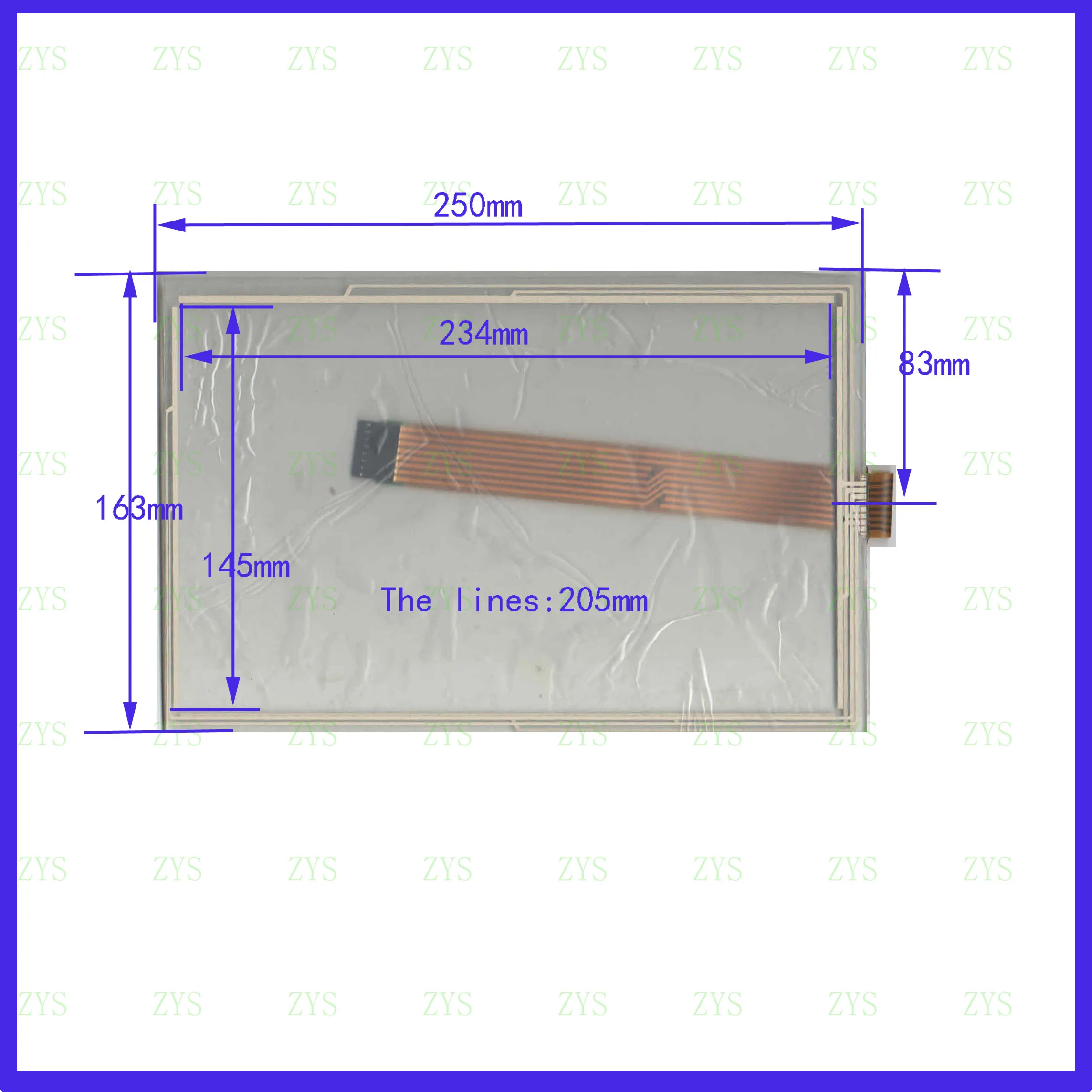 

ZhiYuSun 10.1inch 8Wire Resistive TouchScreen Panel Digitizer 250*163mm this is compatible For GPS car 250*162　　Industrial use