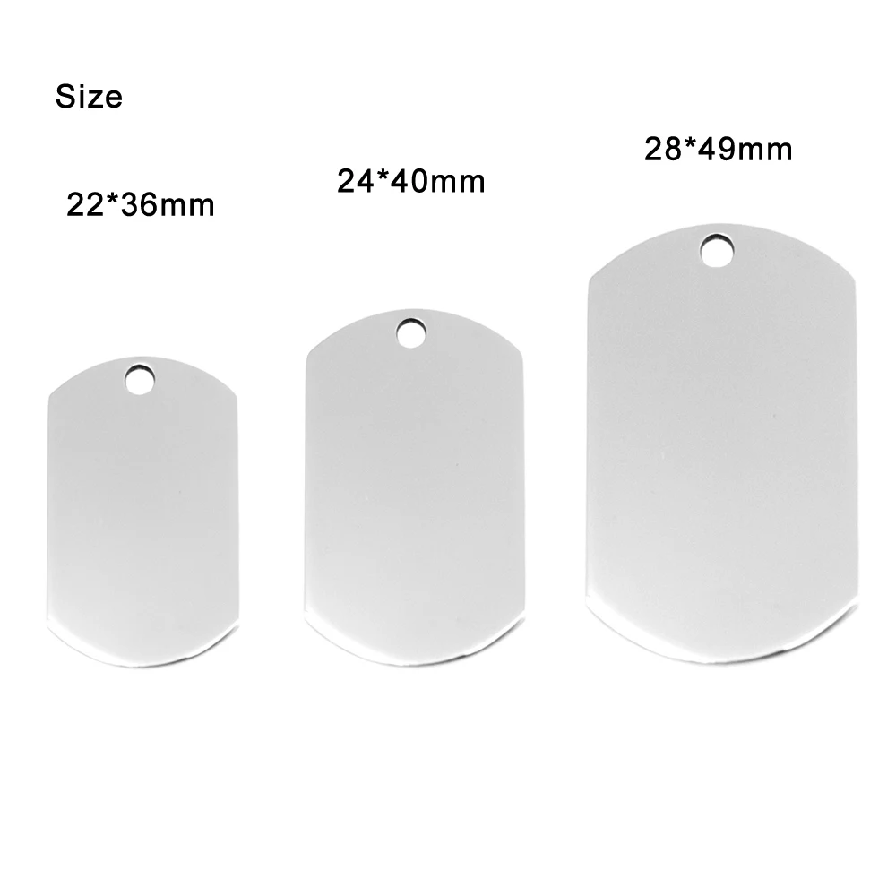 10pcs Stainless Steel Mens Necklace Pendant silver/gold/black color Dog Tags Army Nameplate Mens wholesale Pendant