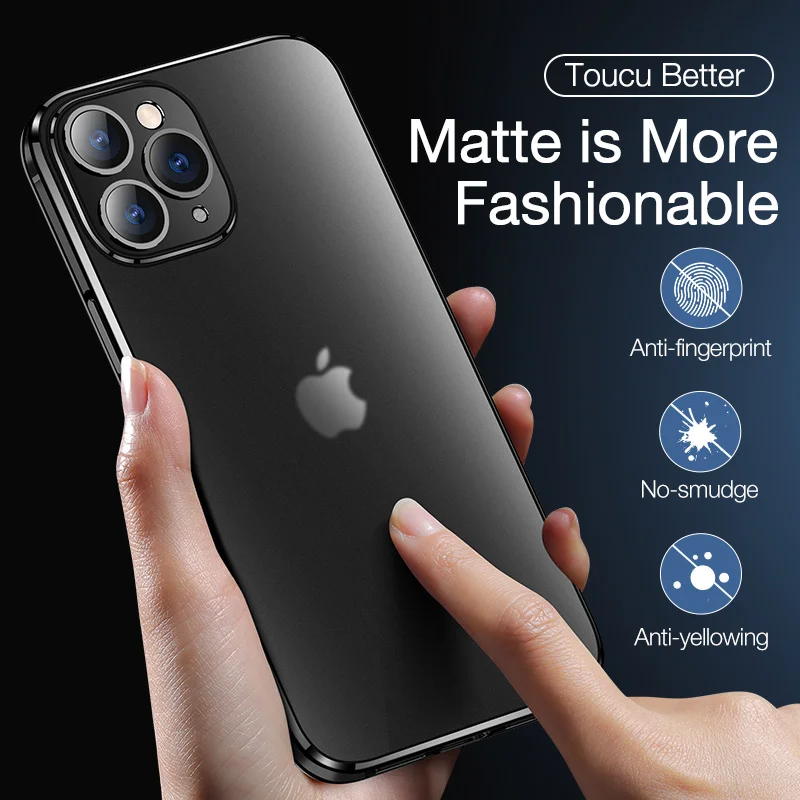 Cafele Matte Phone Case For iPhone 12 pro Mini Luxury Soft Silicone Cases For iPhone 12 Pro Max Anti-knock Transparent 12 Shell