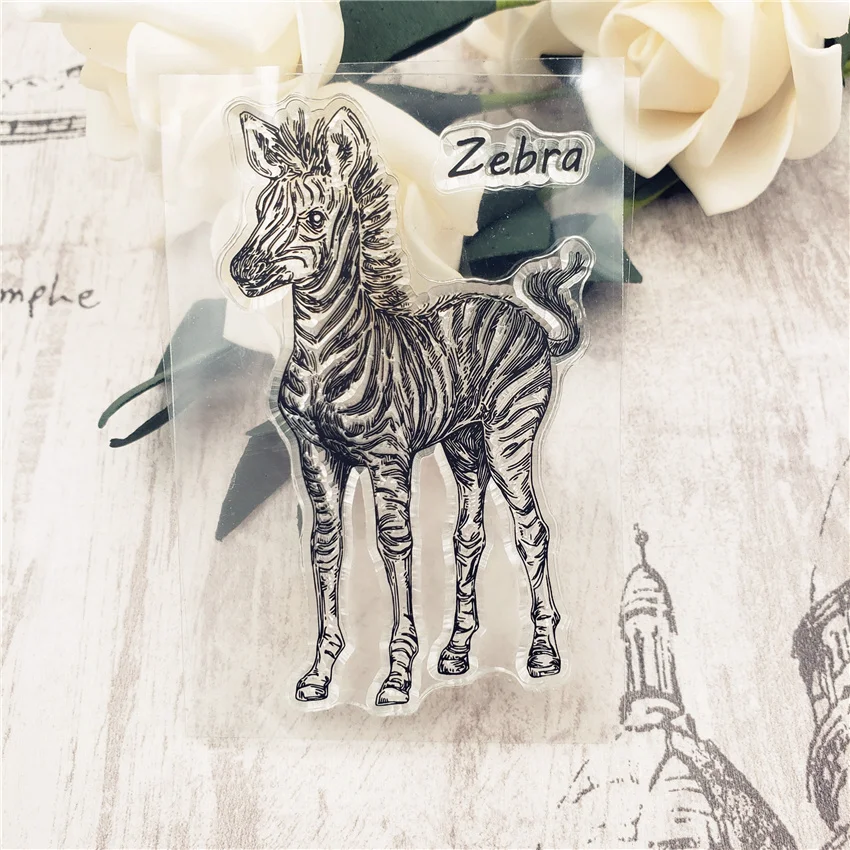 

Little Zebra Animals Transparent Clear Silicone Stamp for DIY Scrapbooking Photo Album Decorative Clear Stamp Sheets