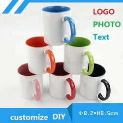 350ML Color inside Ceramic Cup DIY photo Ceramic mug DIY photo LOGO Customize Picture gift