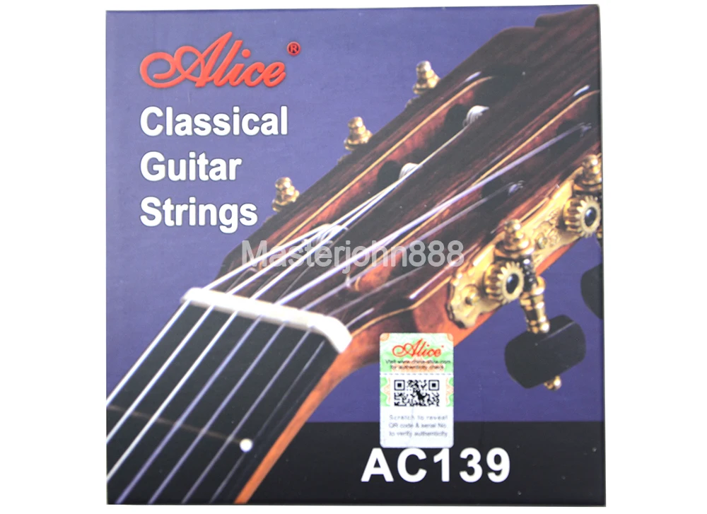 10 Sets Alice AC139-H/N Classical Guitar Strings Titanium Nylon&Silver-Plated 85/15 Bronze Wound 1st-6th Strings Wholesale