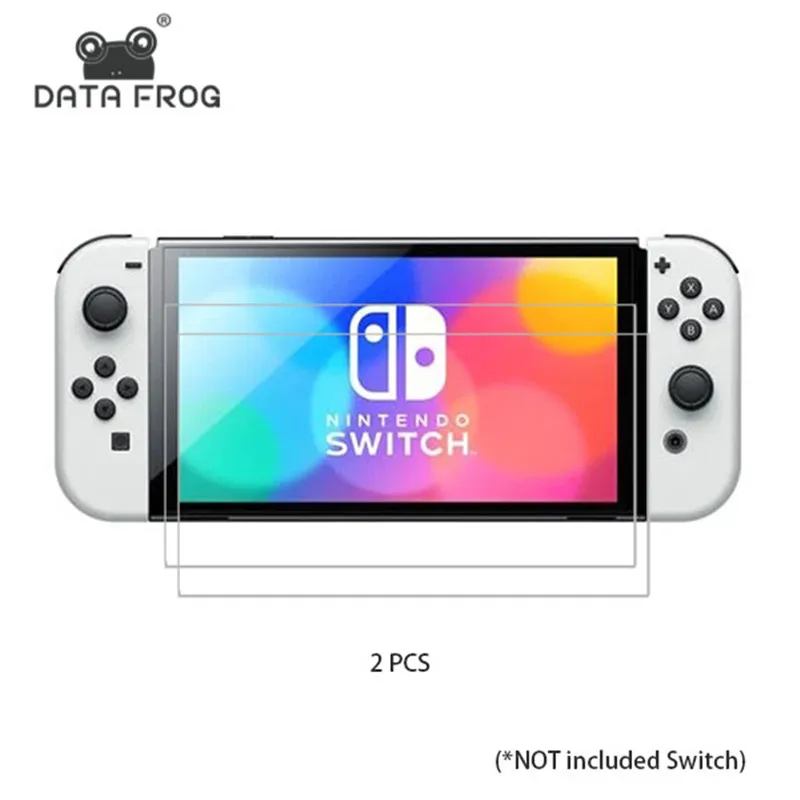 DATA FROG Tempered Glass Screen Protector Compatible-Nintendo Switch OLED Hard Protector Film For Switch OLED Game Console 2023