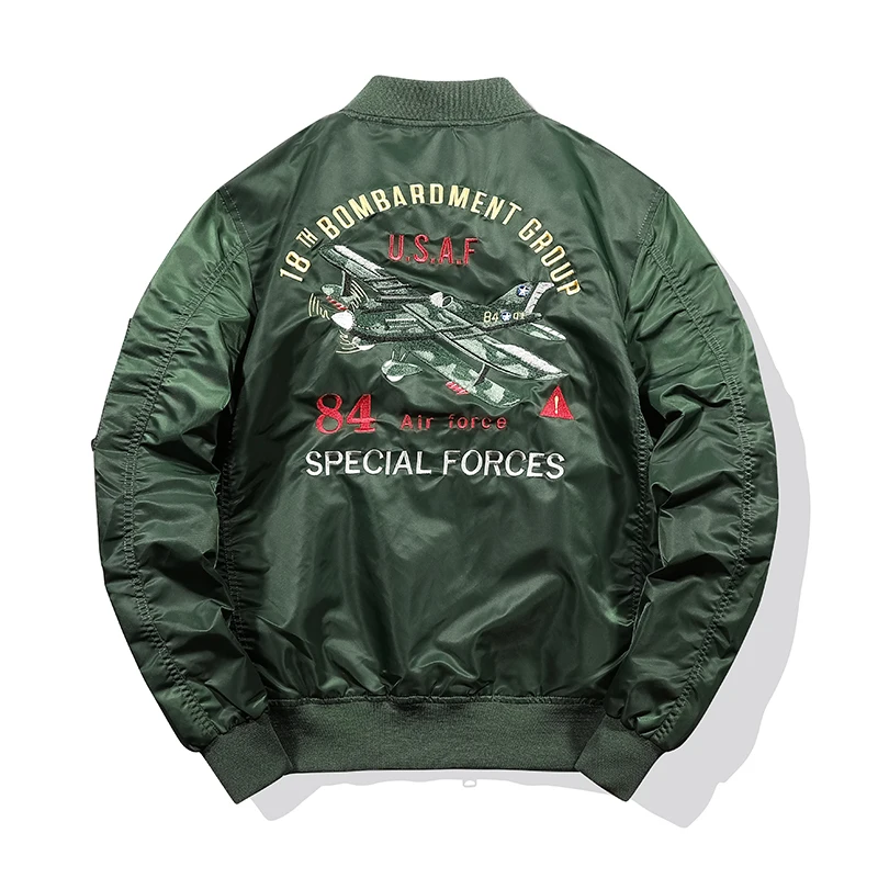 New MA1 men jacket Embroidered Outwear Pilot flight Slim fit patch jackets Autumn thin jacket And Winter warmcoat Motorcycle jac