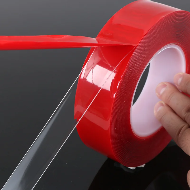 CHIZIYO 3cm 4cm*3m Red Acrylic Adhesive Double Side Clear Tape Strong Sticky Car Styling