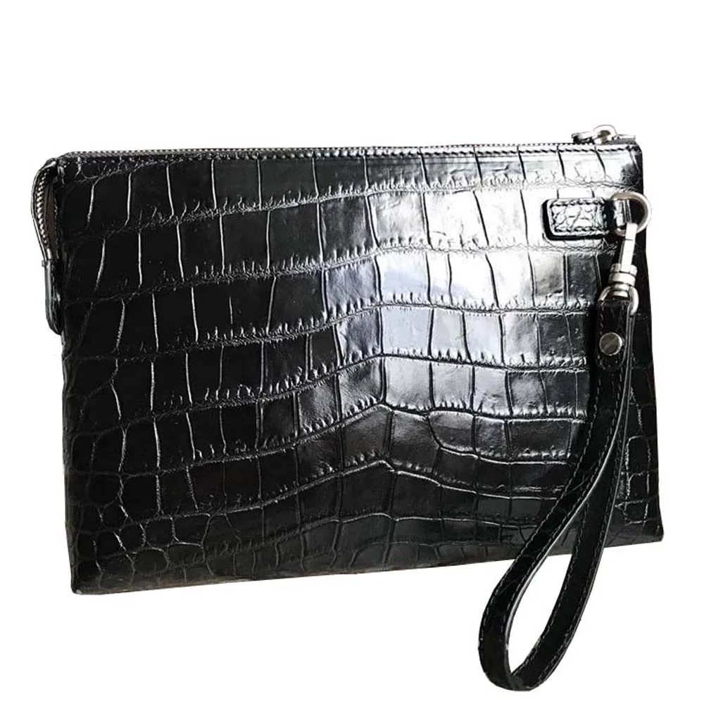 hongsen new arrival  crocodile belly  Hand bag  male  crocodile  leather  Hand caught  fashion  Men's bags male clutch bag