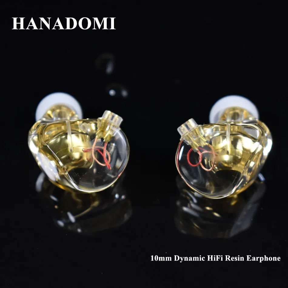 HANADOMI A2 IEM HIFI Resin Earphone10mm Dynamic Compound Diaphragm Stereo Powerful Earbuds Wired Headphone 0.78mm Audio Headset