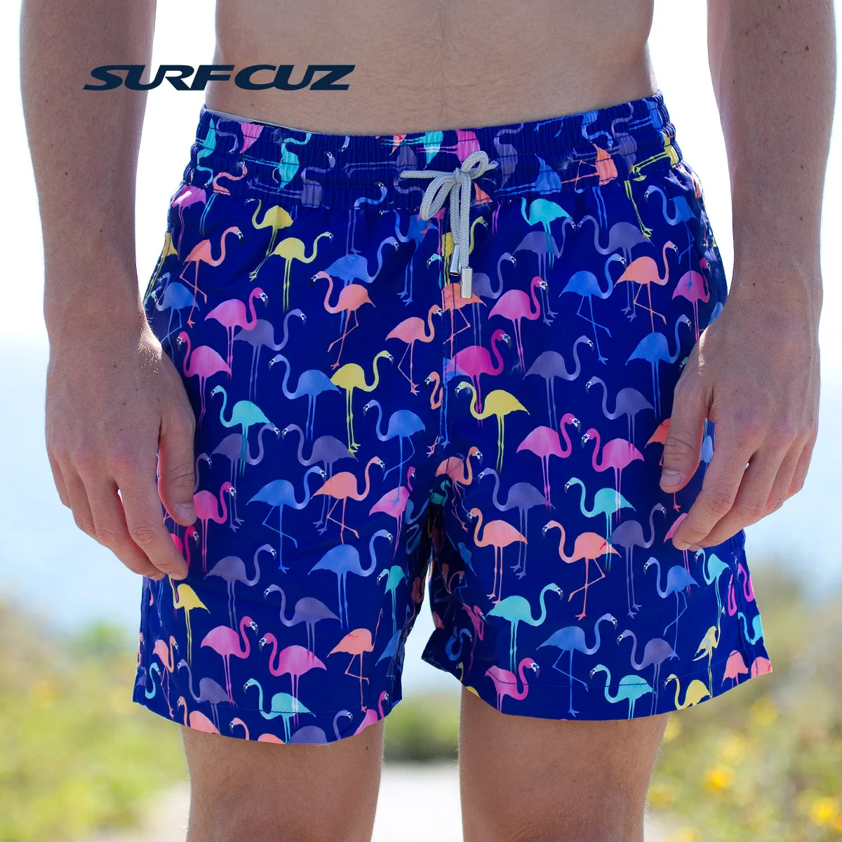 

SURFCUZ Mens Swimwear Quick Dry Swim Trunks Beach Board Shorts Swimming Pants Swimsuits Mens Running Sports Surfing Shorts