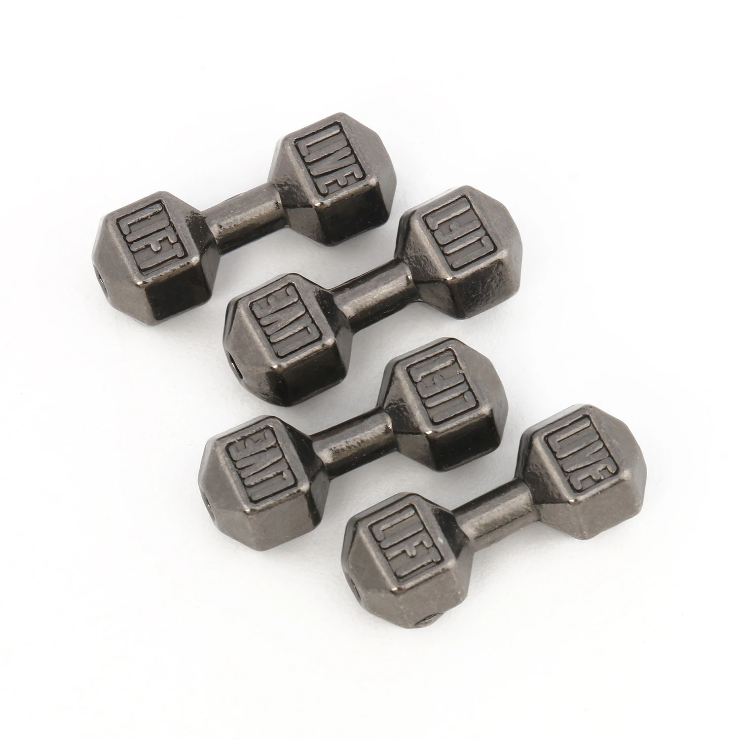 10PCS Barbell Dumbbell Beads Gold Silver Color Loose Spacer Beads for Jewelry Making Bracelets Necklace DIY Charms Accessories