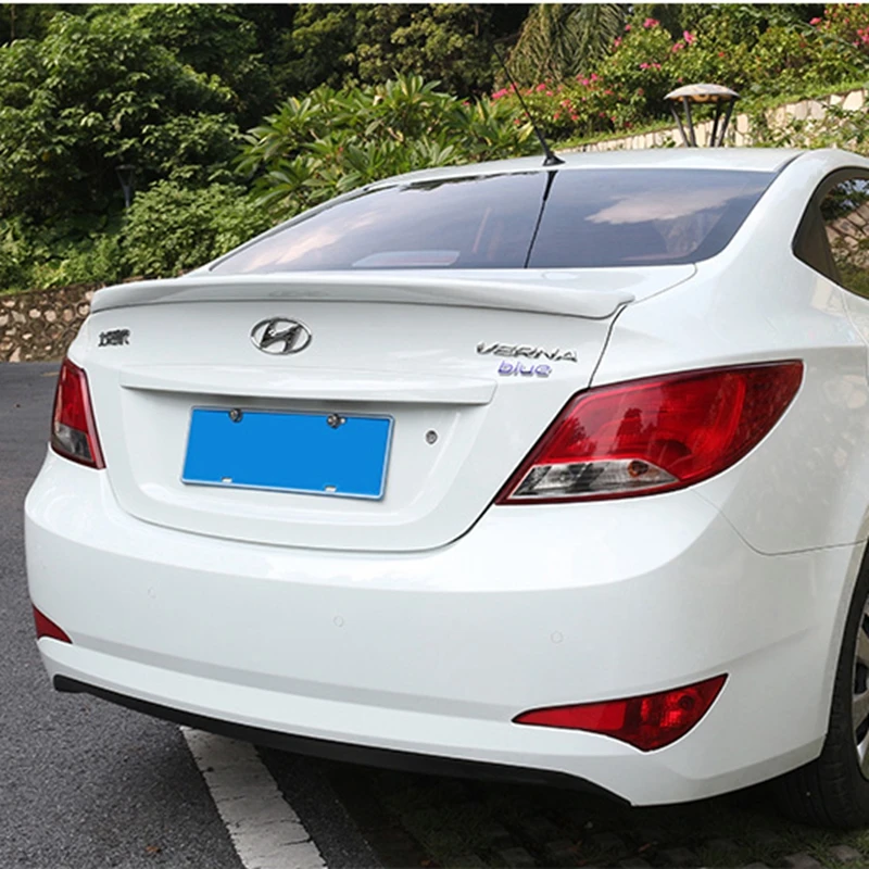 for hyundai verna spoiler accent spoiler 2011-2015 verna/accent spoiler Without Paint Car Rear Trunk Rear lip spoiler